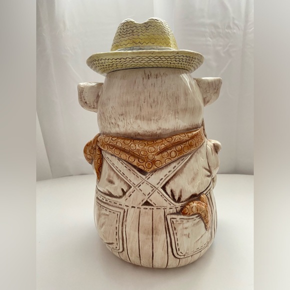 Cookie Jar 1960's Collectable Farmer Pig & Bunny - Picture 6 of 8
